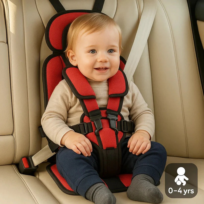 Travel Booster Seat with Five-Point Harness and Backpack Storage for Ages 1-14