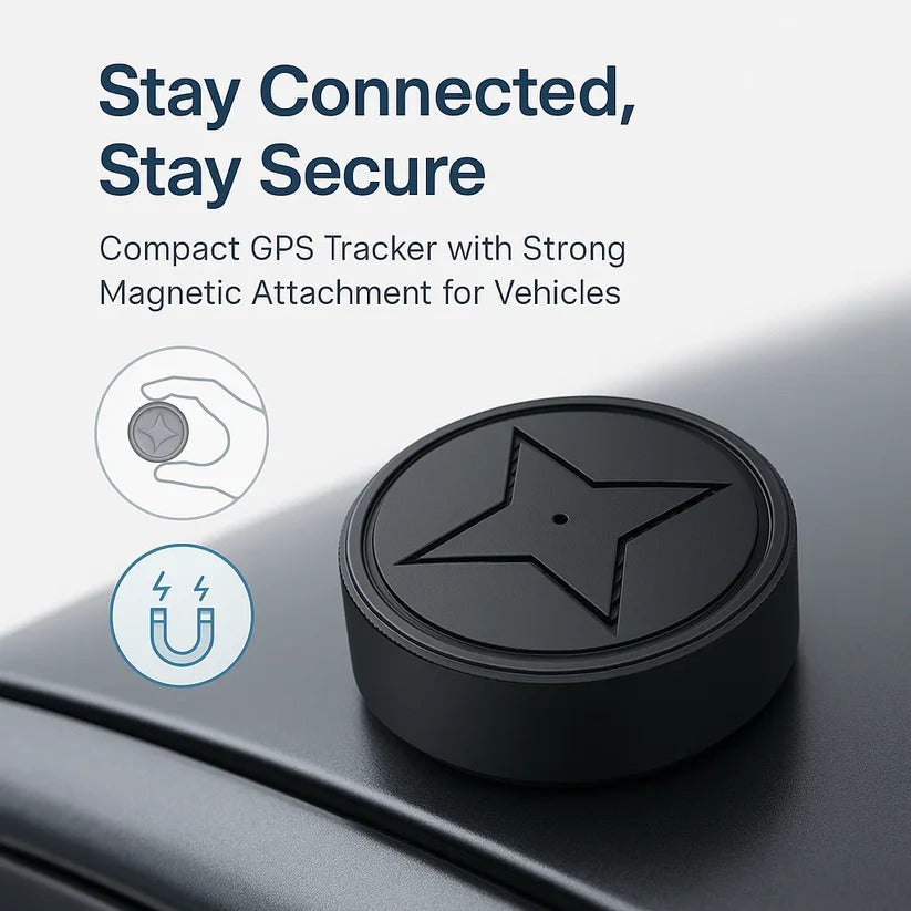 GPS Tracker with Magnetic Mount and 4G Real-Time Updates, 30-Day Battery