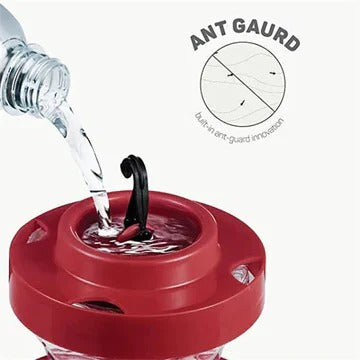 Hummingbird Feeder with Ant Moat and Eight Feeding Ports, 16oz Capacity