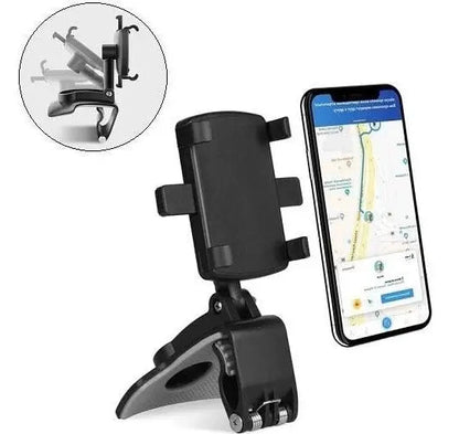 Car Phone Mount with 360-Degree Rotation and Multiple Mounting Options, One-Handed Release All Vera Mart