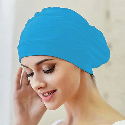 Turban Swimming Cap with Twist Front and Stretch Fit for All Hair Types All Vera Mart