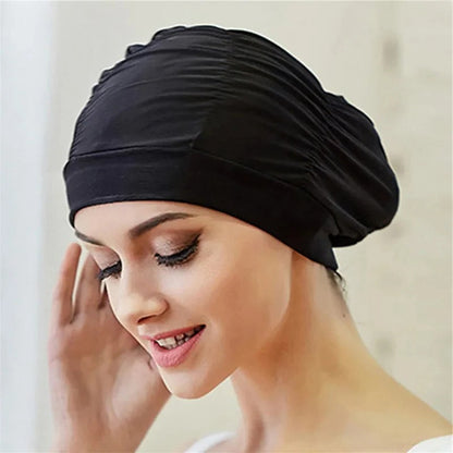 Turban Swimming Cap with Twist Front and Stretch Fit for All Hair Types All Vera Mart