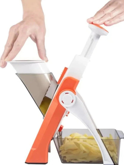 Multi-Blade Vegetable Slicer with Collecting Tray and Hand Guard