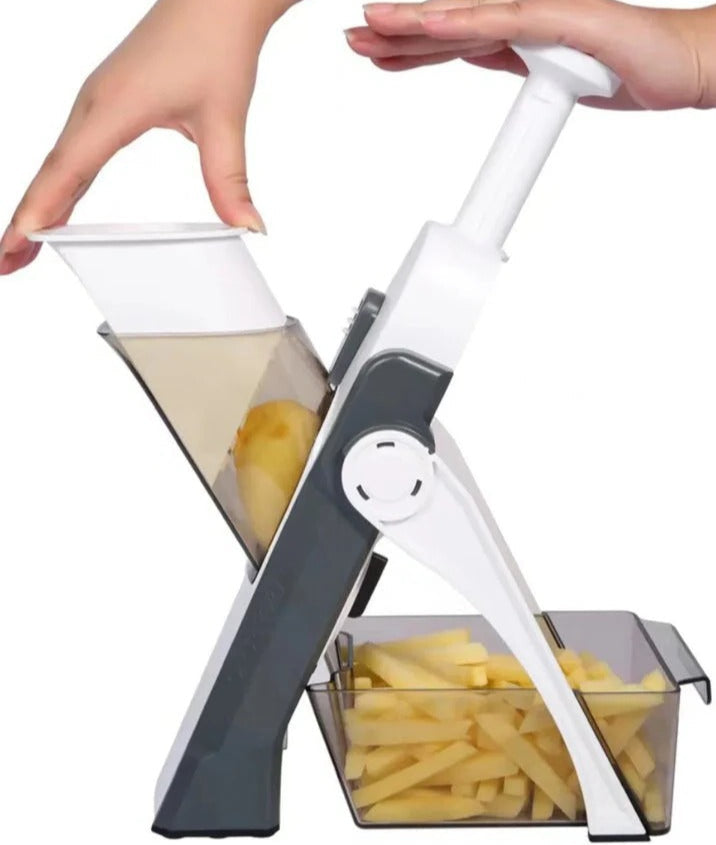 Multi-Blade Vegetable Slicer with Collecting Tray and Hand Guard