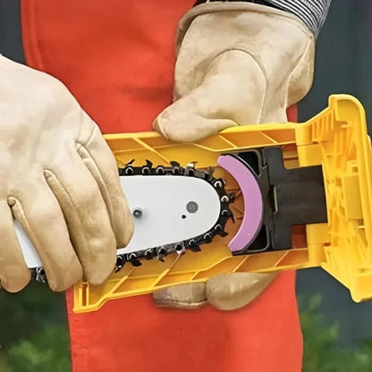 Chainsaw Chain Sharpener with Adjustable Dual Pin Mount and Portable Touch Up Stone All Vera Mart