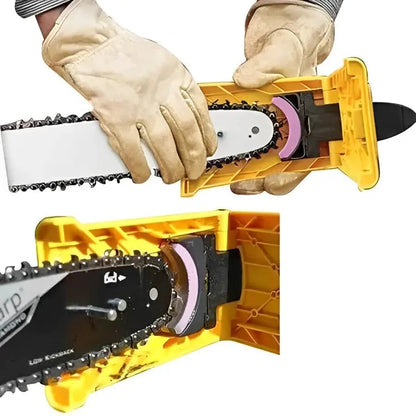 Chainsaw Chain Sharpener with Adjustable Dual Pin Mount and Portable Touch Up Stone All Vera Mart