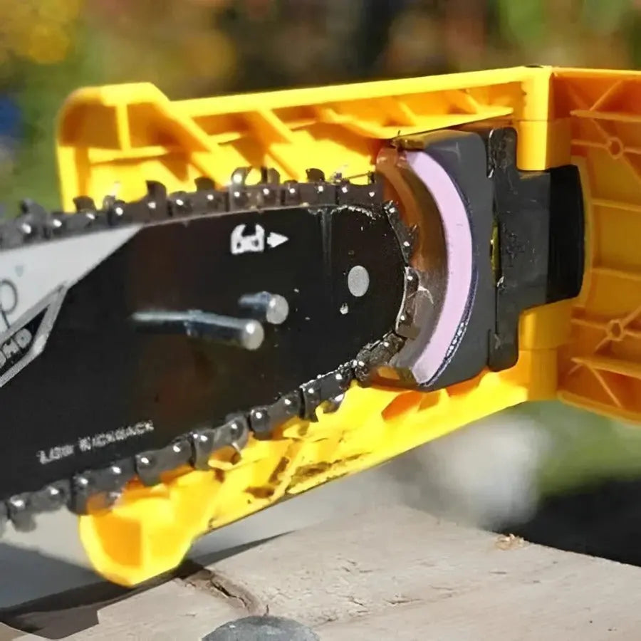 Chainsaw Chain Sharpener with Adjustable Dual Pin Mount and Portable Touch Up Stone All Vera Mart