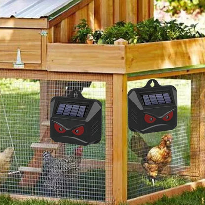 Solar Ultrasonic Animal Repeller Set of 2 with Flashing LED Lights for Yard and Garden