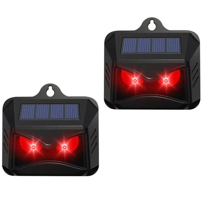 Solar Ultrasonic Animal Repeller Set of 2 with Flashing LED Lights for Yard and Garden