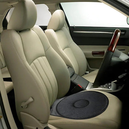 Swivel Seat Cushion with Foam Padding and Grip Base for Cars and Chairs