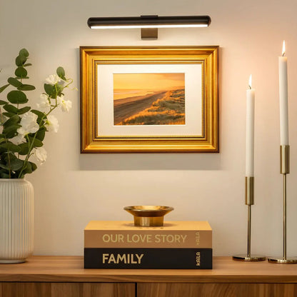 Wireless LED Picture Light with Rotating Head and Stepless Dimming Control