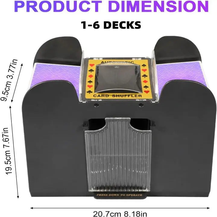 Automatic Card Shuffler with Dual Deck Capacity and Battery Power, Portable All Vera Mart