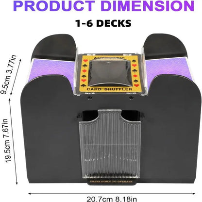 Automatic Card Shuffler with Dual Deck Capacity and Battery Power, Portable All Vera Mart