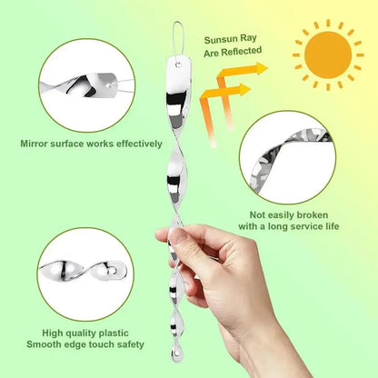 Reflective Bird Deterrent with Wind Rotation and Hanging Cord, Pack of 12 or 24 All Vera Mart