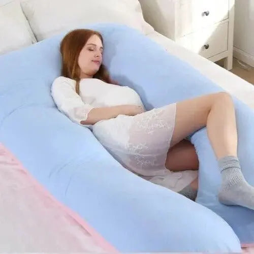 Full Body Pillow with Shredded Memory Foam and U-Shape Support, Removable Jersey Cover All Vera Mart