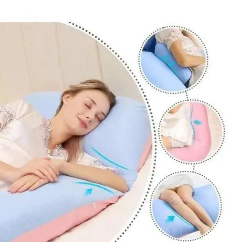 Full Body Pillow with Shredded Memory Foam and U-Shape Support, Removable Jersey Cover All Vera Mart