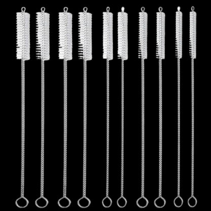 Reusable Straw Cleaning Brush Set with Metal Handle and Fine Bristles, 10-Piece All Vera Mart