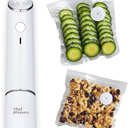 Automatic Vacuum Sealer with Battery Power and One-Button Operation, Reusable Bags Included
