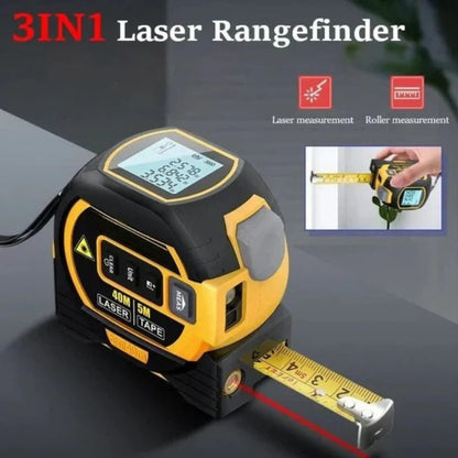 Infrared Laser Rangefinder with Built In Tape Measure Tool