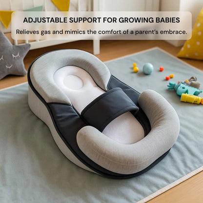 Inclined Sleep Pod with Head Support and Safety Belts for Infants