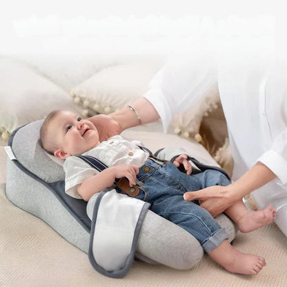 Inclined Sleep Pod with Head Support and Safety Belts for Infants