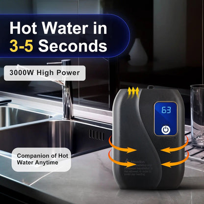 Tankless Electric Water Heater with LED Display and Automatic Flow Control