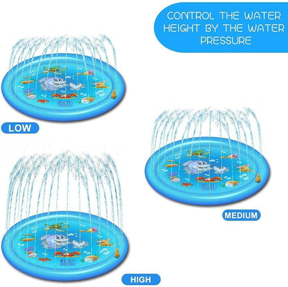 Outdoor Splash Pad 68 Inch with Adjustable Water Spray and Inflatable Edge, Ages 1-8 All Vera Mart