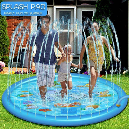 Outdoor Splash Pad 68 Inch with Adjustable Water Spray and Inflatable Edge, Ages 1-8 All Vera Mart