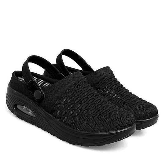 Wedge Walking Shoes with Posture Support and Shock Absorbing Sole, Breathable Upper