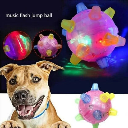 Touch-Activated Jumping Ball for Dogs with Unpredictable Bounce Motion