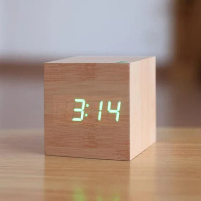 Digital Block Clock with Concealed LED Display and Silent Operation