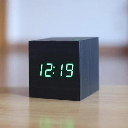 Digital Block Clock with Concealed LED Display and Silent Operation