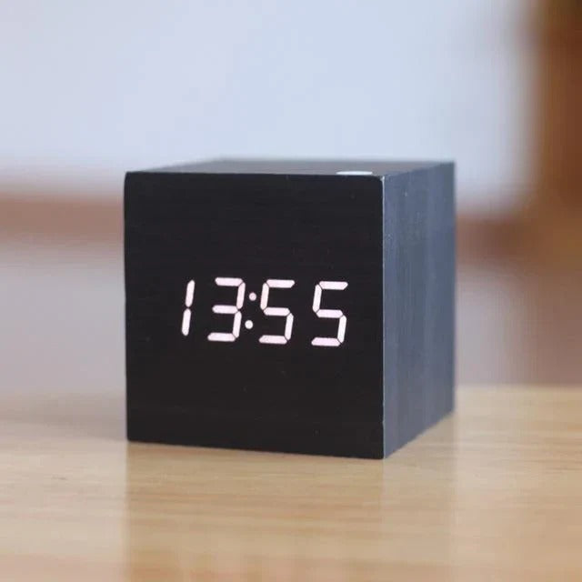 Digital Block Clock with Concealed LED Display and Silent Operation
