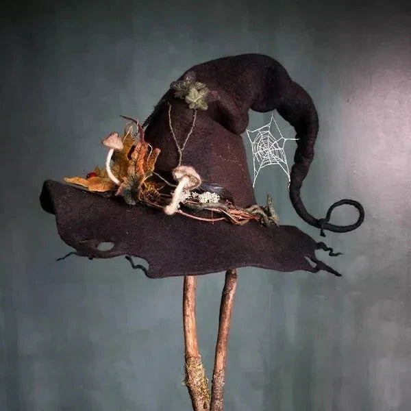 Adjustable Witch Hat for Halloween Costumes and Decorations, 22.5-23 inches