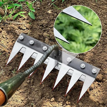 Interchangeable Rake Head with 5-8 Tooth Options for Lawn and Garden
