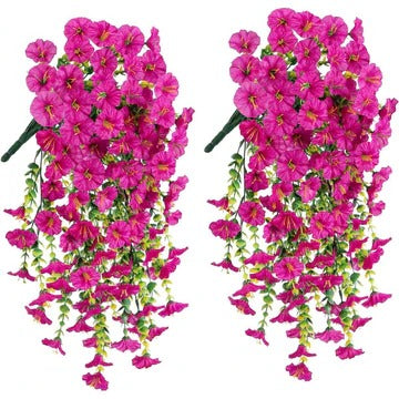 Artificial Morning Glory Hanging Vine with UV Resistant Material and Tangle Free Structure