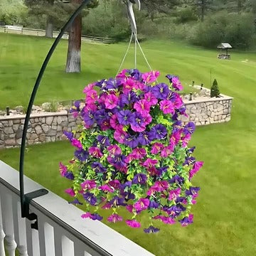 Artificial Morning Glory Hanging Vine with UV Resistant Material and Tangle Free Structure