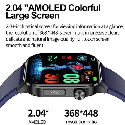 Smartwatch with 2.04 Inch Display and Voice Commands for Activity Tracking