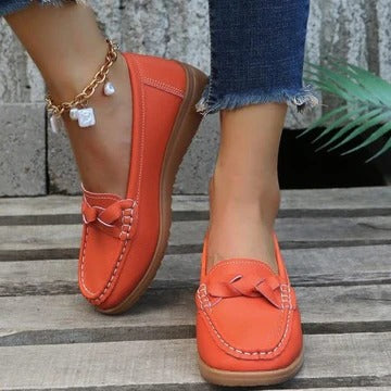 Women's Slip-On Loafers with Wide Toe Area and Flexible Upper, Traction Outsole