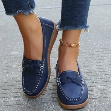 Women's Slip-On Loafers with Wide Toe Area and Flexible Upper, Traction Outsole