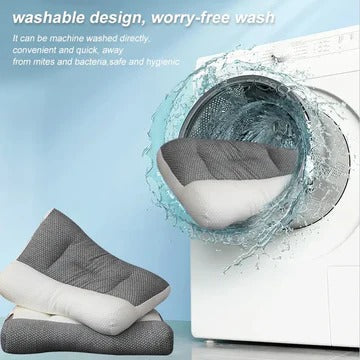 Neck Pillow with Multi-Zone Contour and Recessed Ear Sections, Machine Washable