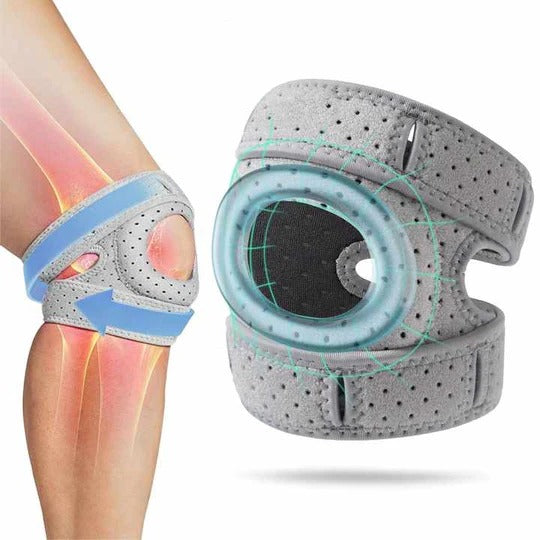 Knee Support Brace with Side Stabilizers and Alignment Ring, Open Front Design