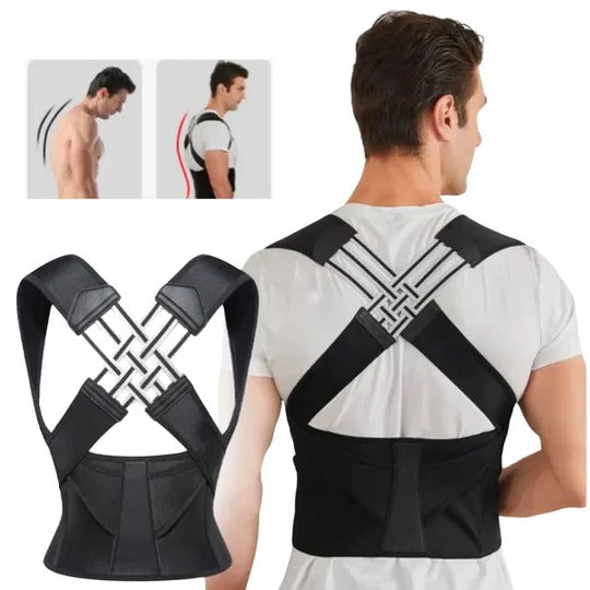 Adjustable Back Brace with Shoulder Straps and Breathable Fabric for Daily Support All Vera Mart