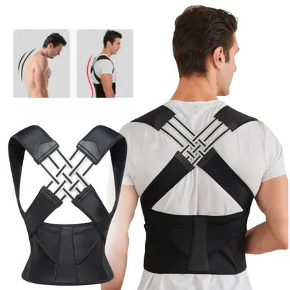 Adjustable Back Brace with Shoulder Straps and Breathable Fabric for Daily Support All Vera Mart