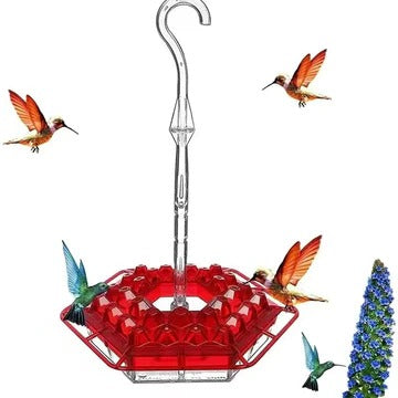 Hanging Hummingbird Feeder with 30 Flower Ports and Ant Barriers
