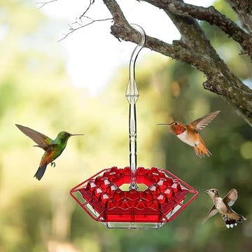 Hanging Hummingbird Feeder with 30 Flower Ports and Ant Barriers