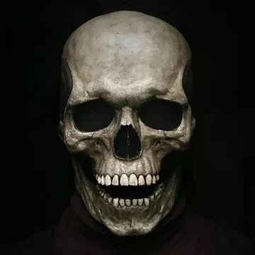 Full Head Skull Mask with Synchronized Movable Jaw for Cosplay and Halloween Events