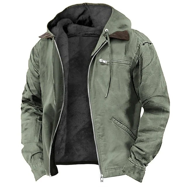 Tailored Men's Winter Coat with Front Closure and Long Sleeves for Cold Weather