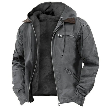 Tailored Men's Winter Coat with Front Closure and Long Sleeves for Cold Weather