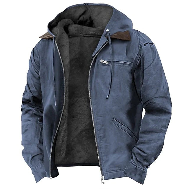 Tailored Men's Winter Coat with Front Closure and Long Sleeves for Cold Weather